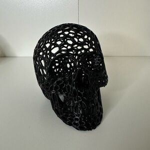 Black Voroni Skull Decor